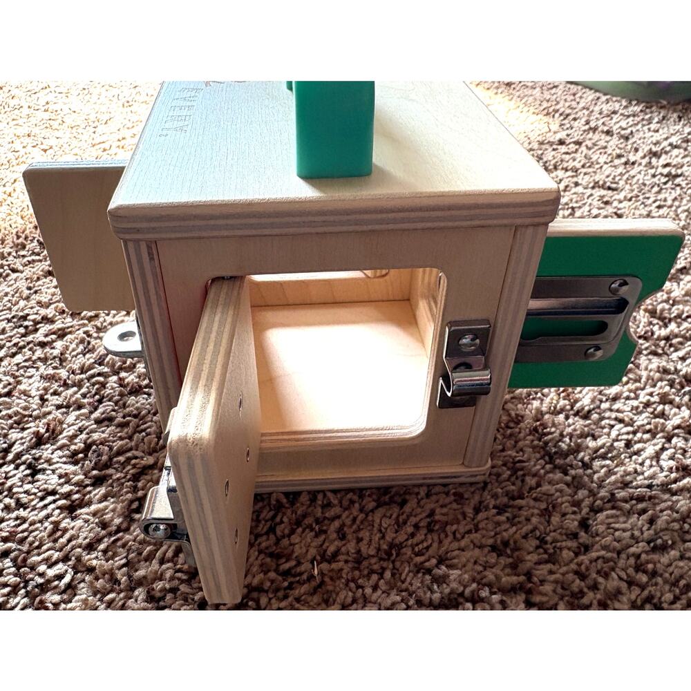 Lovevery Wooden Lockbox Activity Cube Montessori Toddler Toy